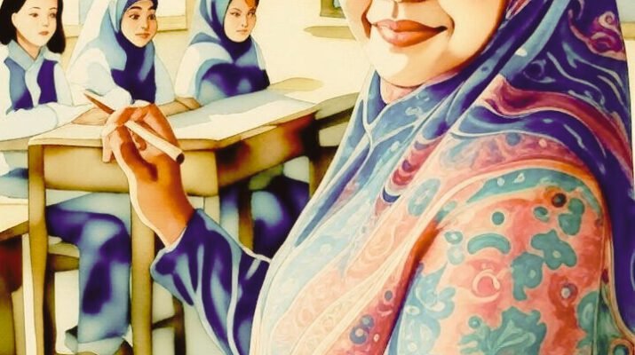 Guru mengajarkan ilmu dan cinta